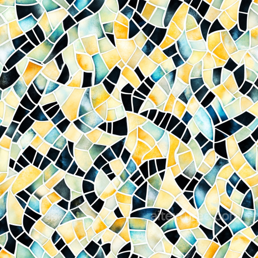 Mosaic PBR Texture Featuring Irregular Colorful Stone Tiles with Matte Finish seamless Mosaic PBR texture