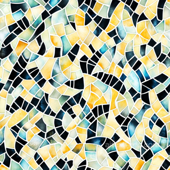 Mosaic PBR Texture Featuring Irregular Colorful Stone Tiles with Matte Finish Mosaic texture preview