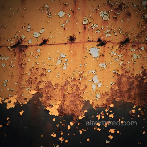 Rusty Metal PBR Texture Featuring Peeling Paint and Corrosion Holes seamless Rust PBR texture
