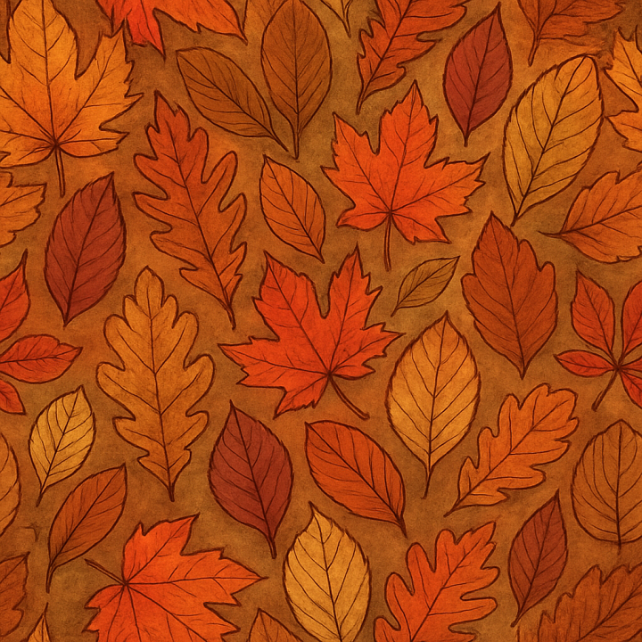 Decorative Autumn Leaves seamless PBR texture preview