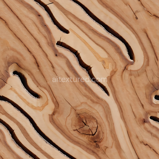 Seamless 3D PBR Texture of Grainy Natural Wood Planks with Knots and Cracks