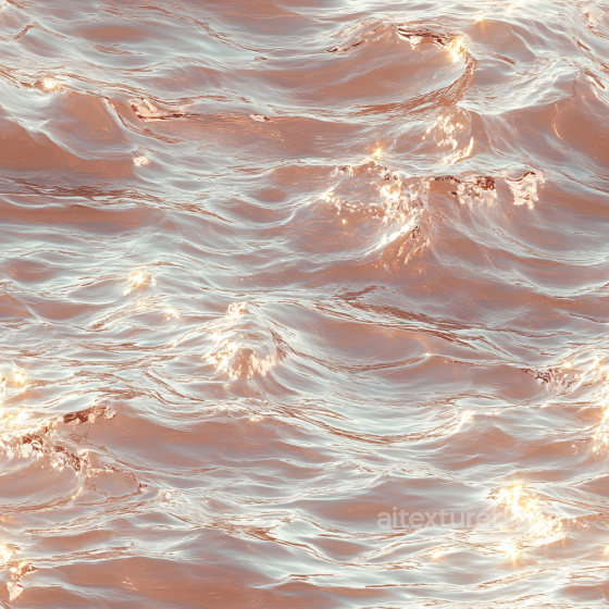 Water PBR Texture with Stylized Reflective Waves in Warm Hues Water texture preview
