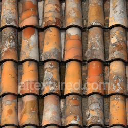 seamless Seamless 3D Weathered Stone Roof Tile PBR Texture with Rustic Orange Patina texture 8k free download PBR