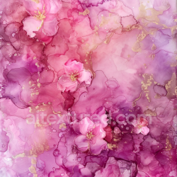 seamless Seamless 3D Alcohol Ink PBR Texture Featuring Pink and Purple Floral Swirls with Gold Accents texture 8k free download PBR