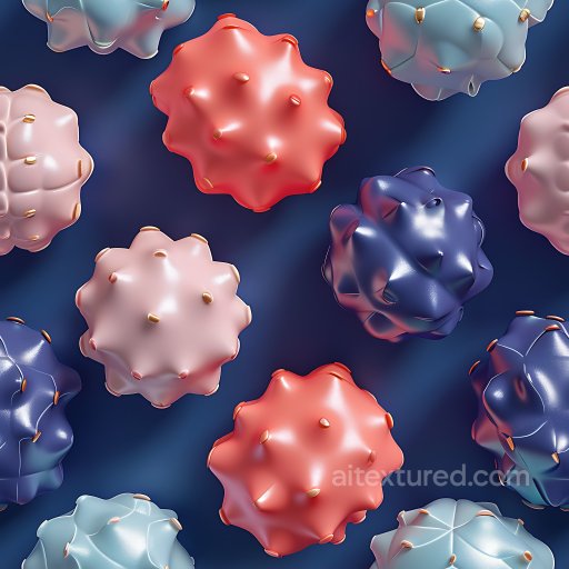 Inflated PBR Texture Featuring Colorful Soft Vinyl Bubble Clusters seamless Inflated PBR texture