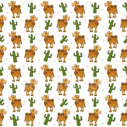 Pattern Bundle - Seamless 3D Pattern PBR Texture with Cartoon Camel and Cactus Motifs texture preview