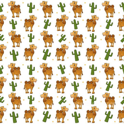 Pattern PBR Texture with Cartoon Camel and Cactus Motifs seamless Pattern Bundle PBR texture