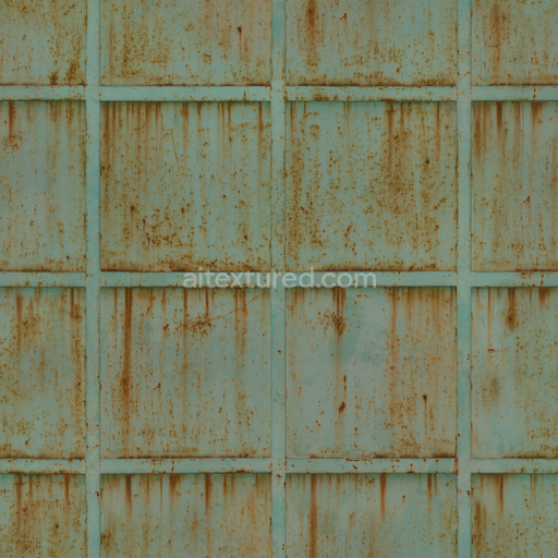 Rusty Metal — Metal Painted Rusty Metal Grid — PBR seamless 3D texture
