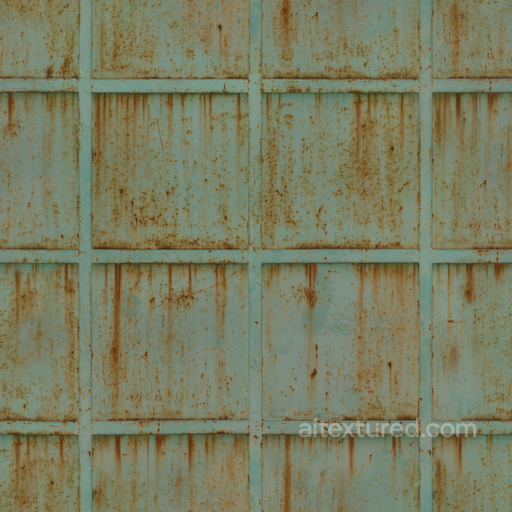 Rusty Metal - Metal Painted Rusty Metal Grid seamless Metal PBR texture