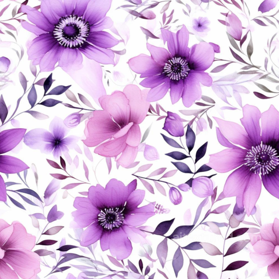 Purple Flower Texture of Purple Watercolor Flower Pattern on Fabric Purple Flower texture preview