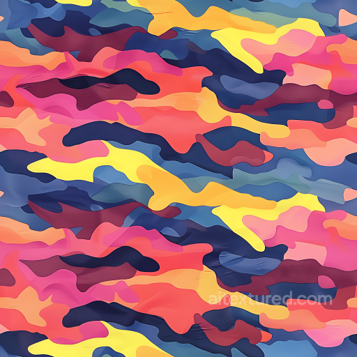 Camouflage Texture with Abstract Multicolor Organic Shapes seamless Color Camouflage PBR texture
