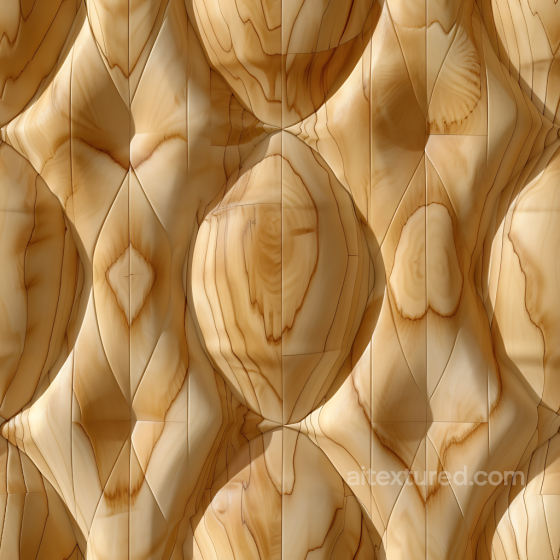 Pine Wood PBR Texture with Carved Geometric Panels and Smooth Grain Wood texture preview