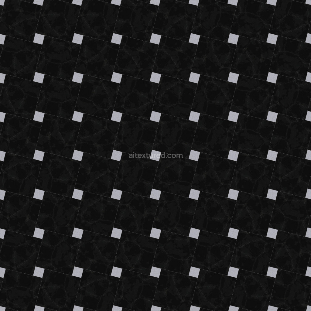 Seamless black tiles PBR texture for 3D modeling
