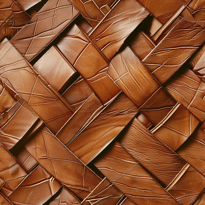 Tan Distressed Leather Weave With Natural Wrinkles And Grain seamless PBR texture preview
