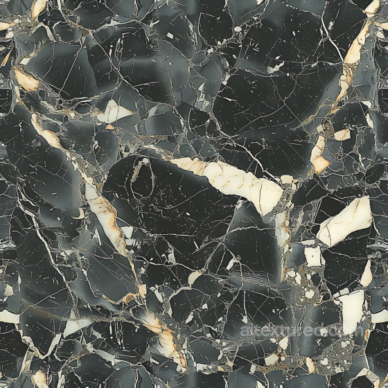 Black Marble PBR Texture with Bold White Veins and Polished Finish Marble texture preview