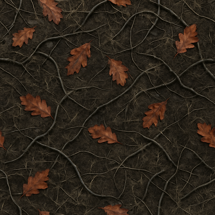 Haunted Forest Floor With Fallen Leaves And Grave Dirt seamless PBR texture preview