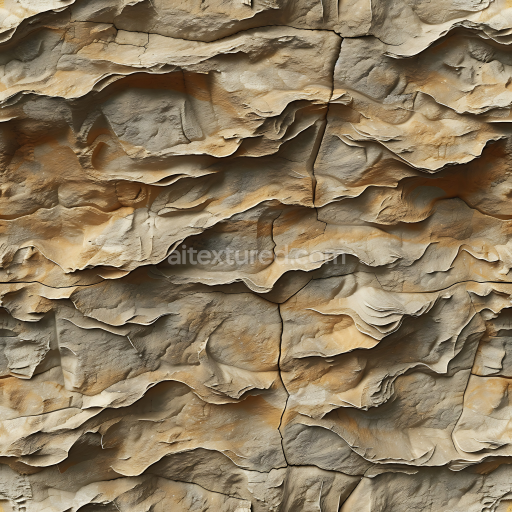 Seamless 3D Weathered Sandstone Cliff Rock PBR Texture with Layered Erosion