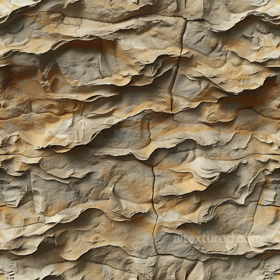 Weathered Sandstone Cliff Rock PBR Texture with Layered Erosion Stone texture preview