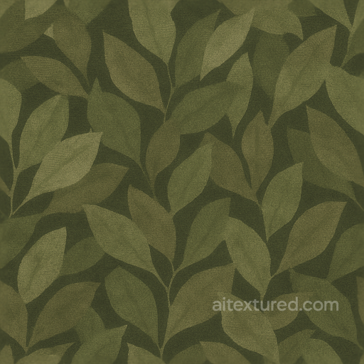 Leafy Motif Cotton Blend Camouflage Fabric seamless Color Camouflage PBR texture