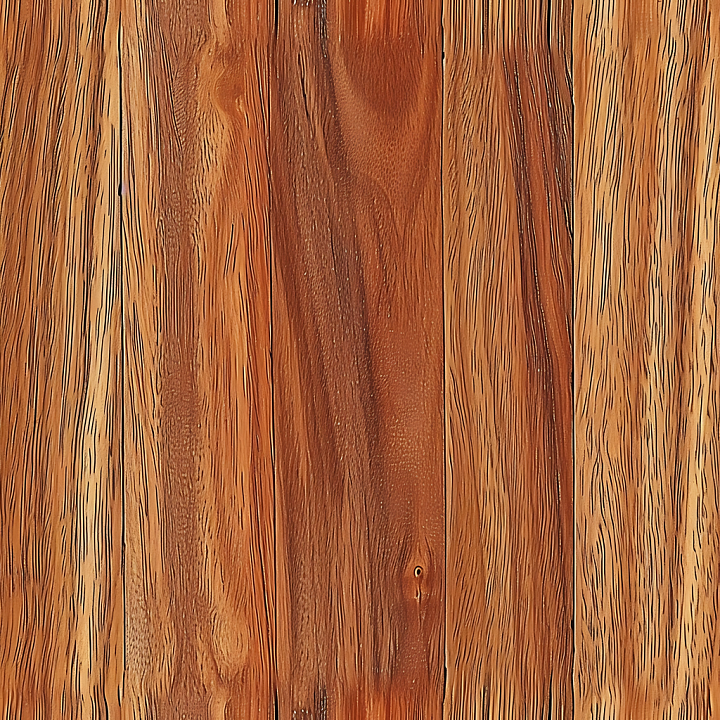 Teak Wood Planks with Natural Grain and Warm Tones seamless PBR texture preview