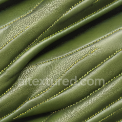 seamless Seamless 3D Pebbled Green Leather PBR Texture with Yellow Stitching and Wrinkles texture 8k free download PBR