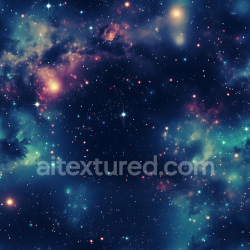 seamless Seamless 3D PBR Space Texture Featuring Colorful Nebula and Densely Starred Galaxy texture 8k free download PBR
