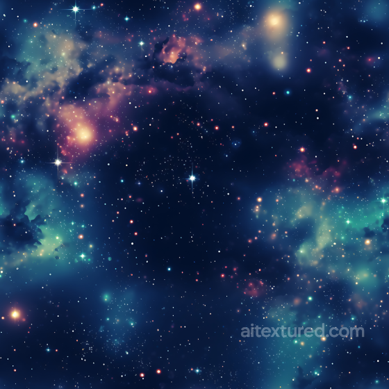Space Texture Featuring Colorful Nebula and Densely Starred Galaxy Star, space, planets texture preview
