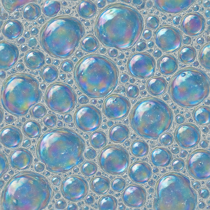 Soap Bubble Cluster On Wet Surface seamless PBR texture preview