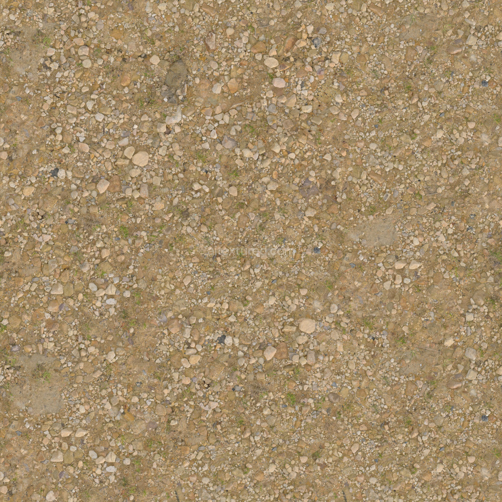 Seamless ground PBR texture with natural stones and earth