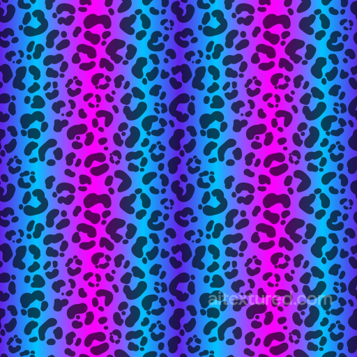 Neon Leopard Print Fabric Texture with Vibrant Gradient Colors seamless Leopard Print PBR texture