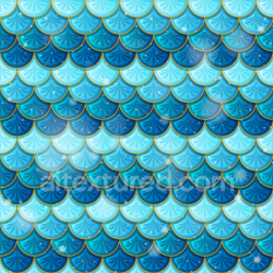 seamless Seamless 3D PBR Texture of Blue Gradient Mermaid Scale Pattern with Glossy Shine texture 8k free download PBR