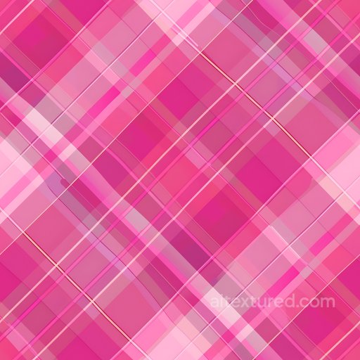 Seamless 3D PBR Texture Featuring Vibrant Pink Plaid with Transparent Overlaps texture preview