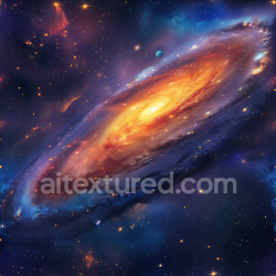 seamless Seamless 3D Space PBR Texture Featuring a Vivid Spiral Galaxy with Fiery Nebula and Glowing Cosmic Clouds texture 8k free download PBR