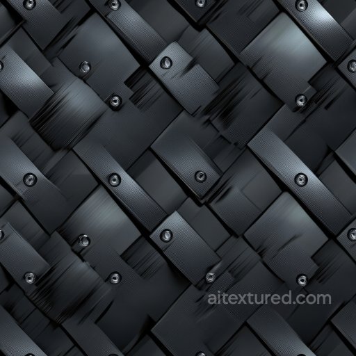 Matte Black Steel Plate PBR Texture with Riveted Panels seamless Metal PBR texture