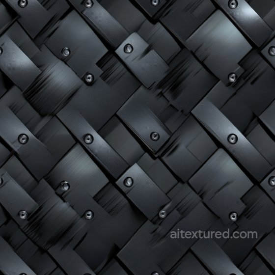 Matte Black Steel Plate PBR Texture with Riveted Panels Metal texture preview