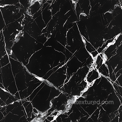 Black Marble PBR Texture Featuring Striking White Veins seamless Marble PBR texture