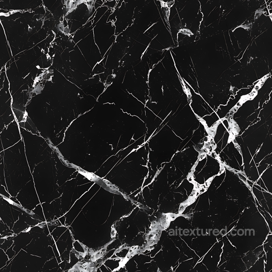 Black Marble PBR Texture Featuring Striking White Veins Marble texture preview