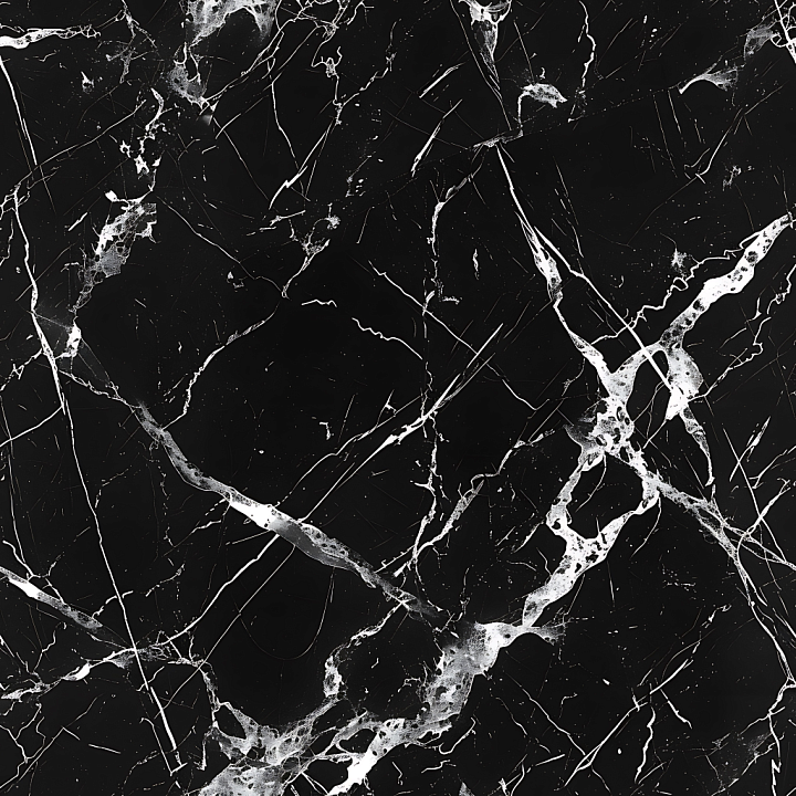 Black Marble Featuring Striking White Veins seamless PBR texture preview