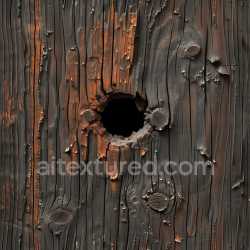 seamless Seamless 3D Burned Wooden Texture with Deep Cracks and Hole Damage texture 8k free download PBR