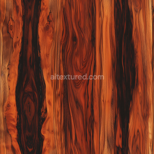 Seamless 3D Exotic Wood Planks PBR Texture with Dramatic Dark Grain Patterns
