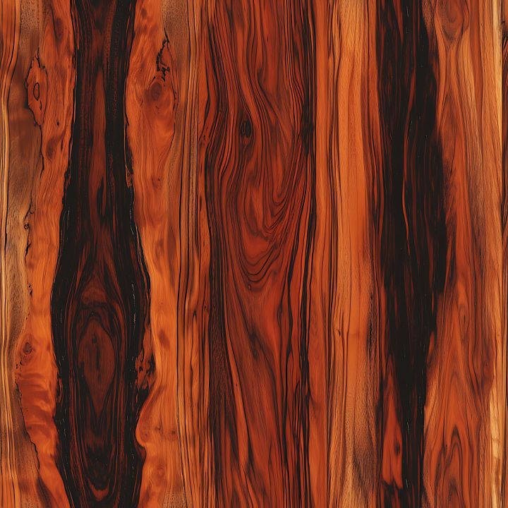 Exotic Wood Planks with Dramatic Dark Grain Patterns seamless PBR texture preview