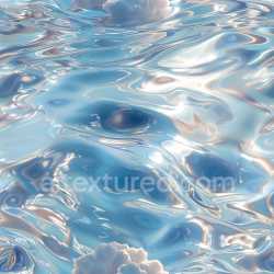 seamless Seamless 3D PBR Texture Featuring Glossy Fluid Waves with Reflective Highlights and Sky Reflection texture 8k free download PBR
