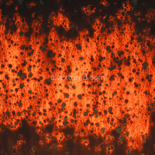 Seamless 3D Rusty Metal PBR Texture with Corroded Holes and Dark Spots