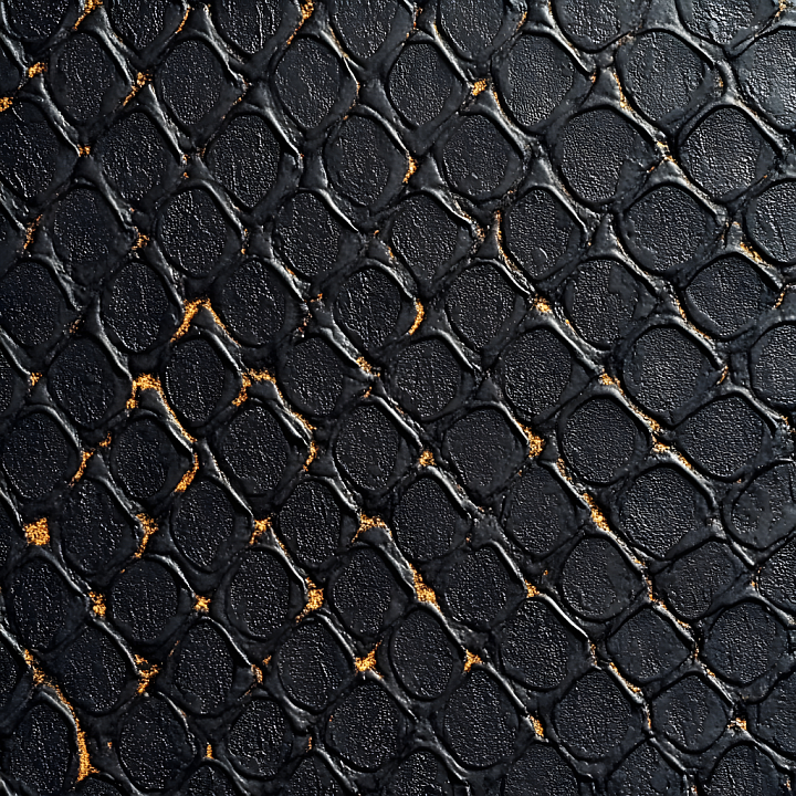Black Reptilian Skin with Detailed Scale Pattern and Micro Surface Irre… seamless PBR texture preview