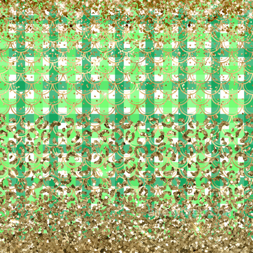 St Patrick Texture of Gold Glitter Overlay on Green Plaid Fabric seamless St patrick PBR texture