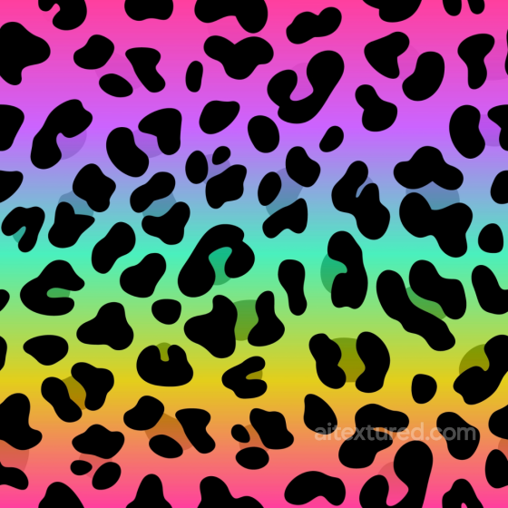 Leopard Print Texture with Vibrant Rainbow Gradient and Distinctive Black Spots Leopard Print texture preview