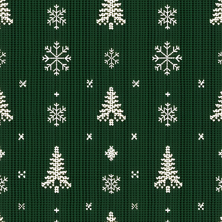 All Christmas Digital paper of Green Christmas Knit Fabric with Snowfla… seamless PBR texture preview