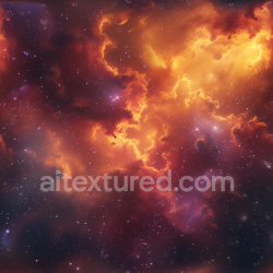 seamless Seamless 3D Space PBR Texture Featuring Fiery Orange Nebula with Starfield texture 8k free download PBR