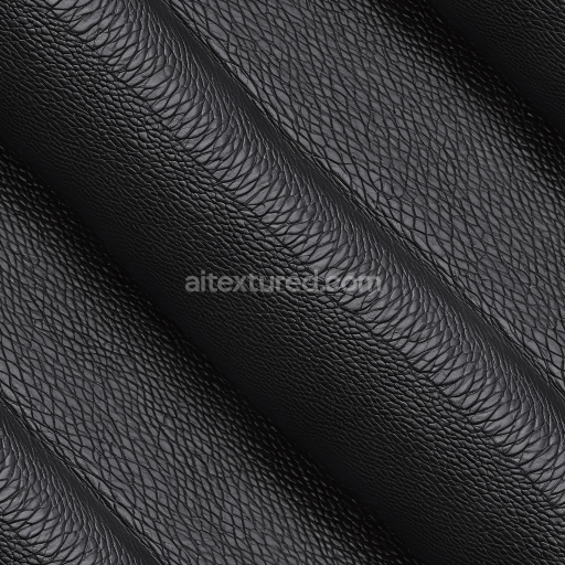Seamless 3D PBR Texture of Black Pebbled and Scaled Leather with Glossy Finish