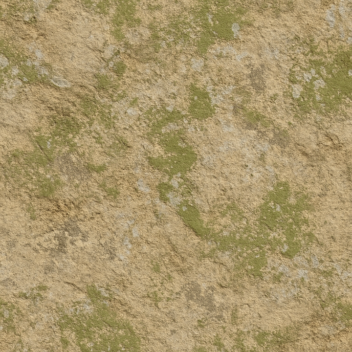 Rough Sandstone Surface With Mossy Stone Natural Look seamless PBR texture preview
